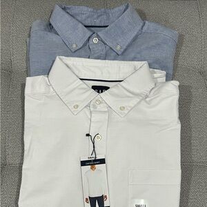 GAP Men's Casual White and Blue Button Down Shirts